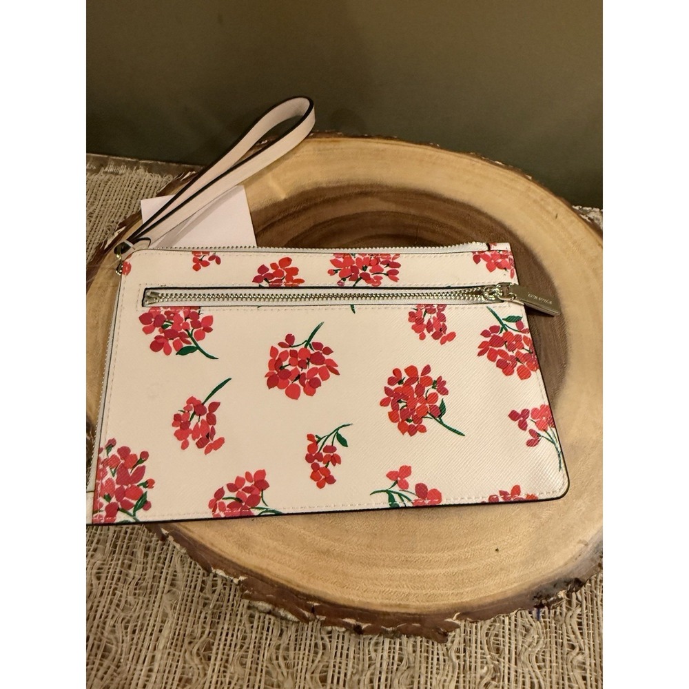Kate Spade Staci Floral Bouquet Medium Zip Wristlet Fresh Peach Rt-$139 - Picture 4 of 7